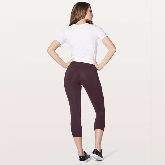 Lululemon In Movement Crop *Everlux 19" (Black Cherry) - Picture 3 of 11